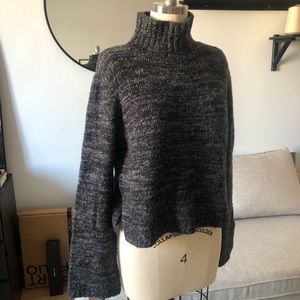 Mock neck sweater with bell sleeves